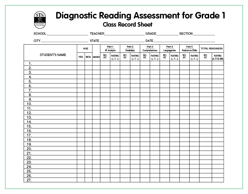 What are some developmental reading assessments?